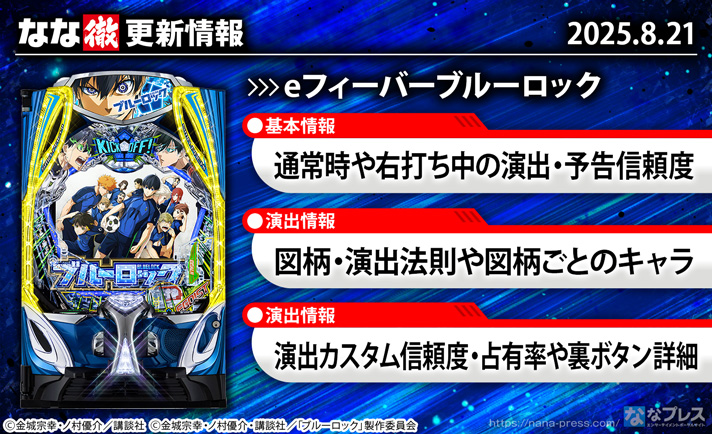 eフィーバーブルーロック 更新情報の概要