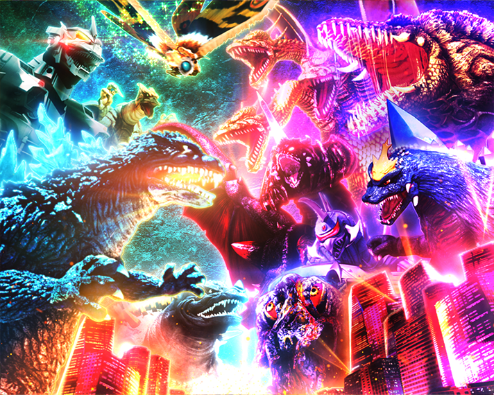 eGODZILLA7 TYPE-CRASH 4大激熱演出 大怪獣集結背景演出