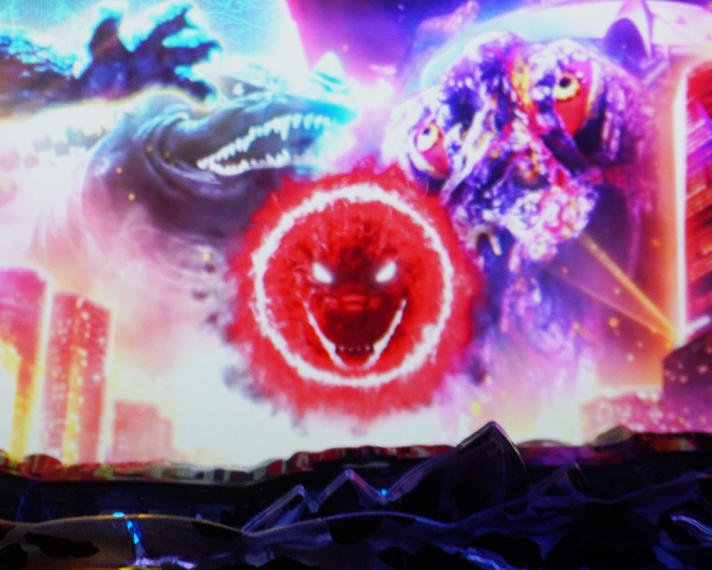 eGODZILLA7 TYPE-CRASH 通常時保留変化予告 色保留変化 先読みカスタムON時 赤保留
