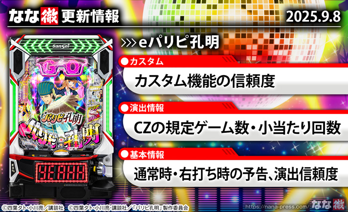 eパリピ孔明 更新情報の概要