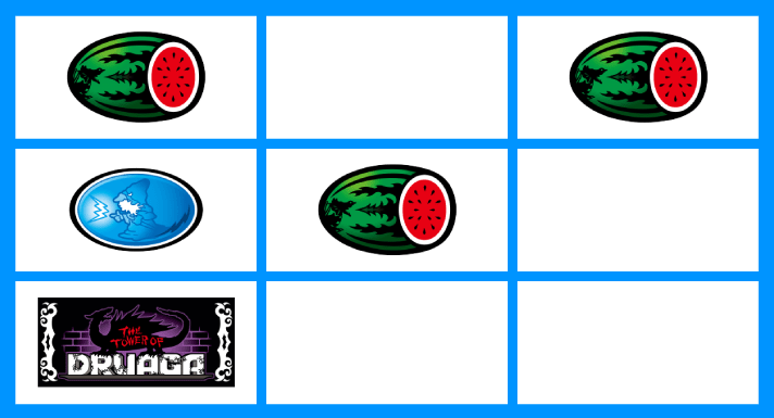 スマスロ/SLOT ドルアーガの塔　リーチ目　左リールBAR付近　スイカ小V型