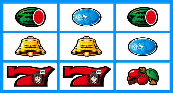 スマスロ/SLOT ドルアーガの塔　リーチ目　左リール赤7付近　中段ベル・下段赤7テンパイ　リリベ