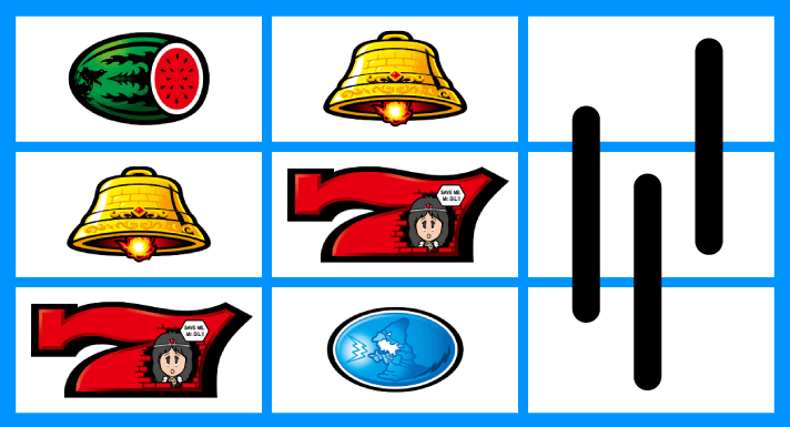 スマスロ/SLOT ドルアーガの塔　リーチ目　左リール赤7付近　右上がり赤7テンパイ