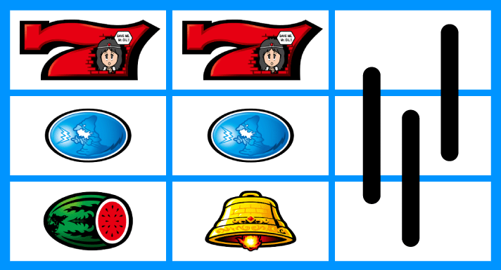 スマスロ/SLOT ドルアーガの塔　リーチ目　左リール赤7付近　上段赤7テンパイ