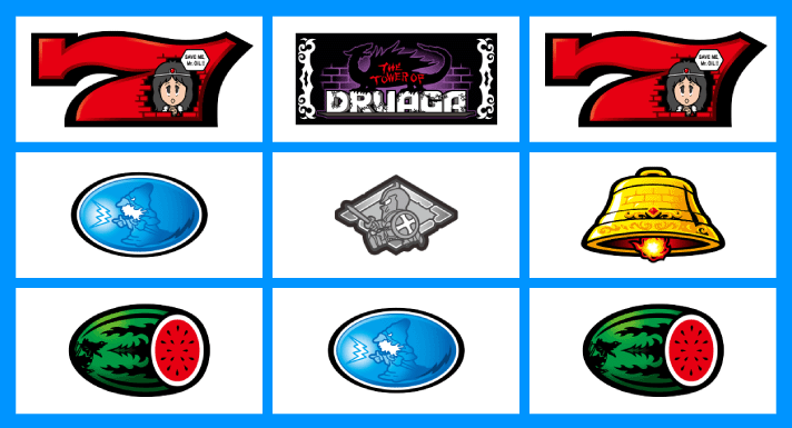 スマスロ/SLOT ドルアーガの塔　リーチ目　左リール赤7付近　上段赤7・BAR・赤7