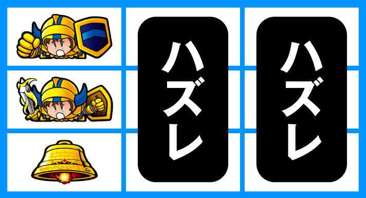 スマスロ/SLOT ドルアーガの塔　リーチ目　左リール2連ギル付近　上段・中段ギル停止　ギルBIG1確