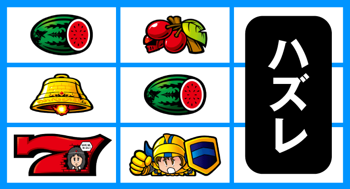 スマスロ/SLOT ドルアーガの塔　リーチ目　左リール赤7狙い　中リールスイカ＋ギル停止時　右下がりスイカテンパイハズレ