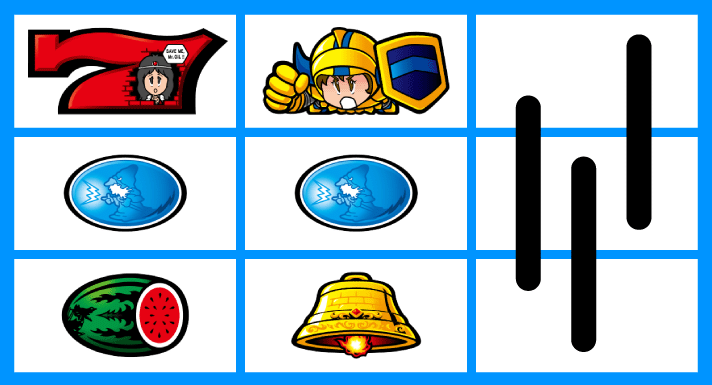 スマスロ/SLOT ドルアーガの塔　リーチ目　左リール上段赤7・中リール上段スイカなしギル停止　