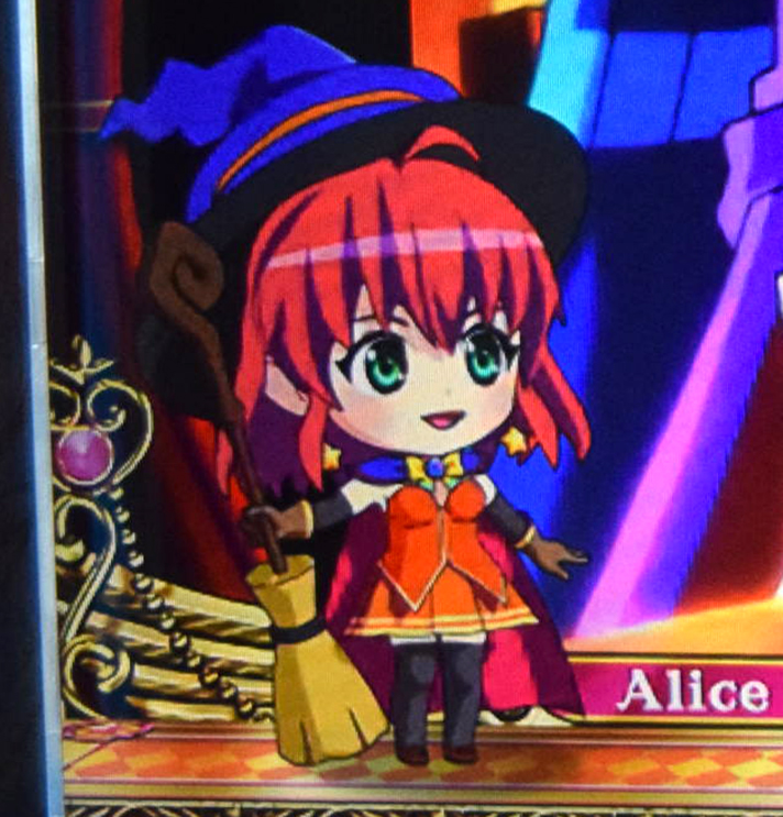マジカルハロウィン ボーナストリガー　ジュークボックスモード　ミニキャラ　アリス　棒立ち