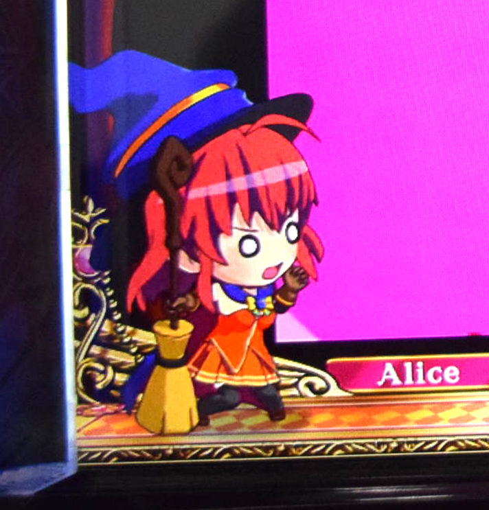マジカルハロウィン ボーナストリガー　ジュークボックスモード　ミニキャラ　アリス　驚く