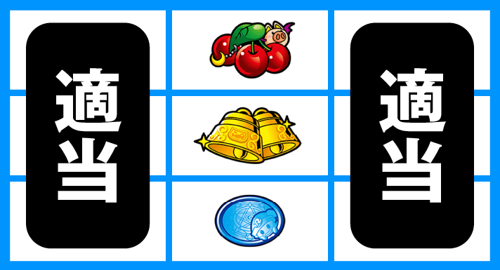 マジカルハロウィン ボーナストリガー　通常時の打ち方　中押し赤7狙い　中リール中段ベル停止時