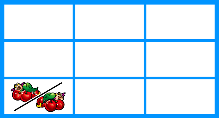 マジカルハロウィン ボーナストリガー　各小役の停止形　チェリー　1枚払い出し　左リール下段チェリー