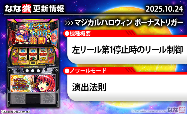 マジカルハロウィン ボーナストリガー　更新情報の概要　TOP画像