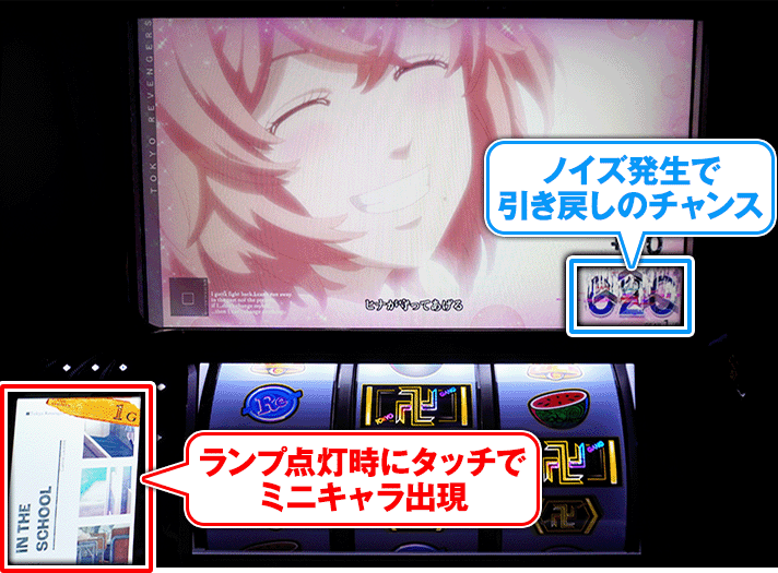 スマスロ 東京リベンジャーズ 昼ステージ ポイント表示ノイズ発生 サブ液晶ランプ点灯