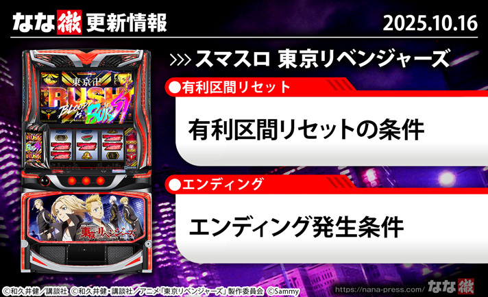 スマスロ 東京リベンジャーズ　更新情報の概要　TOP画像