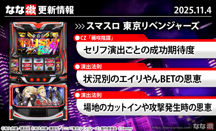スマスロ 東京リベンジャーズ】更新情報（11月4日）