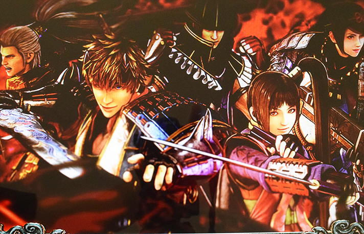 スマスロ 新鬼武者3　ステージチェンジ　アイキャッチ　味方集合　赤背景