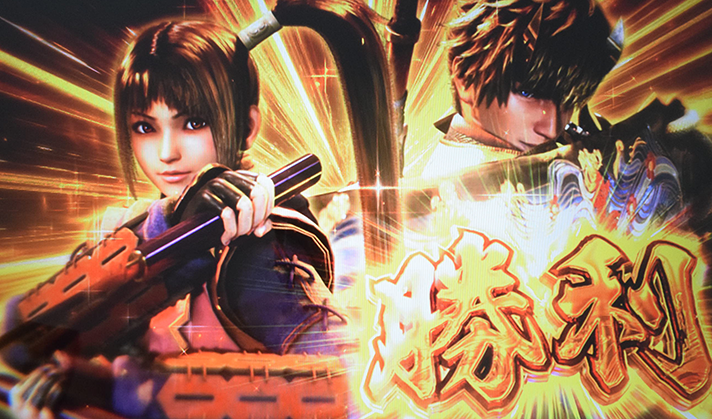 スマスロ 新鬼武者3　鬼モード　連続演出　勝利画面