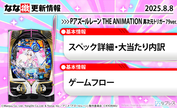 Pアズールレーン THE ANIMATION ～異次元トリガー～ 79ver.　更新情報の概要