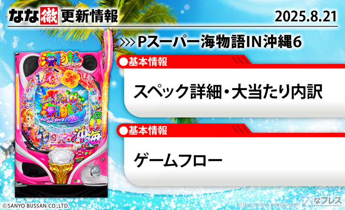 Pスーパー海物語IN沖縄6 更新情報の概要