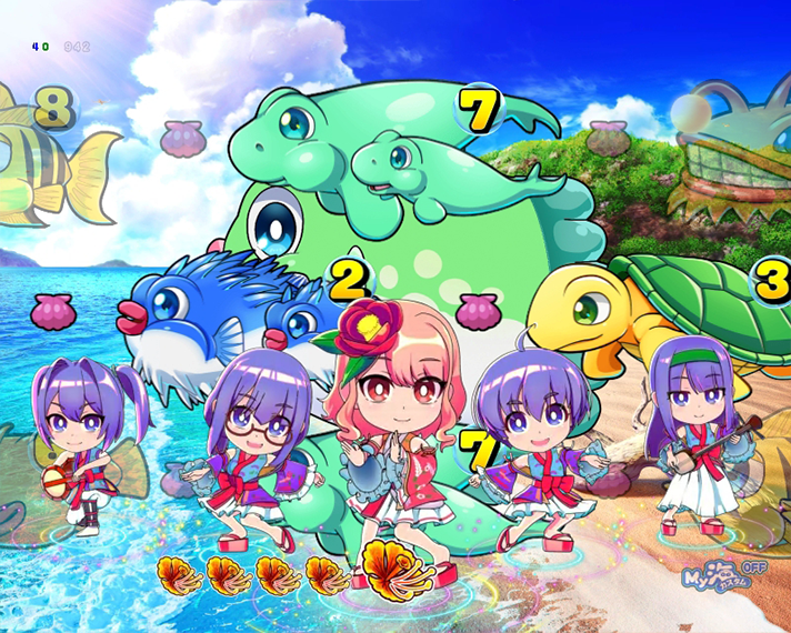 Pスーパー海物語IN沖縄6　演出情報　スペック　モード別予告・演出　沖縄モード　ミニキャラステップアップ予告　予告演出　SU3