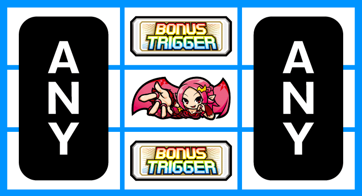 SHAKE BONUS TRIGGER　リーチ目　中リール白BAR・ナディア・白BAR停止