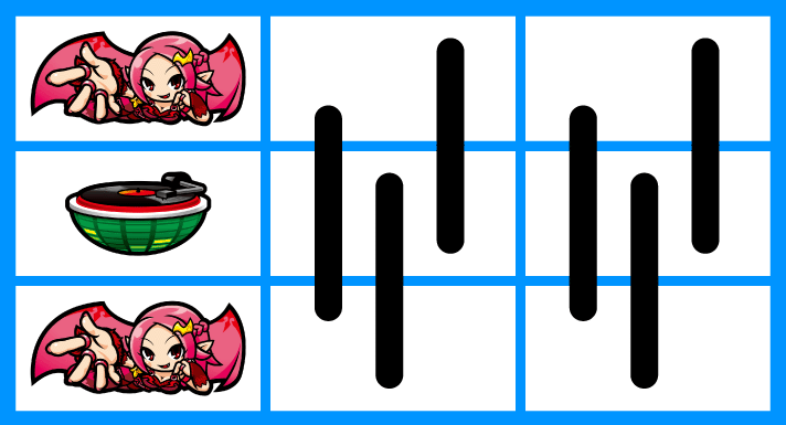 SHAKE BONUS TRIGGER　リーチ目　左リールナディア・スイカ・ナディア停止