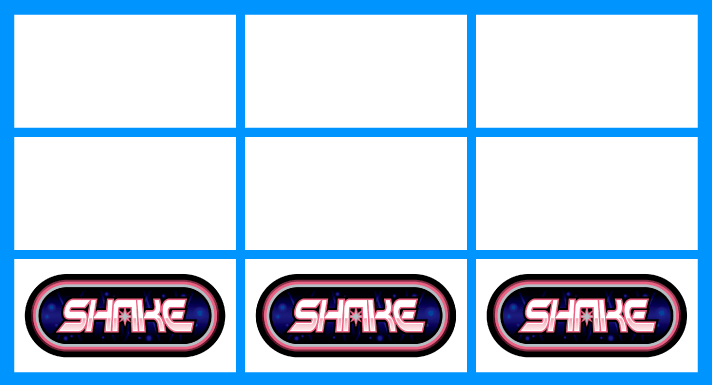 SHAKE BONUS TRIGGER　リーチ目　下段BAR揃い