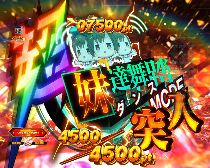 eとある科学の超電磁砲 PHASE NEXT 演出情報 ラッキートリガーLT 超 超電磁砲RUSH シスターズダンスモード