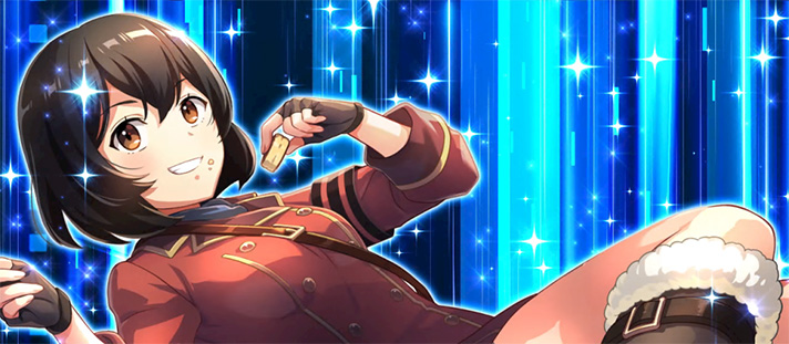 L 荒野のコトブキ飛行隊　セット開始画面　キリエ+青背景