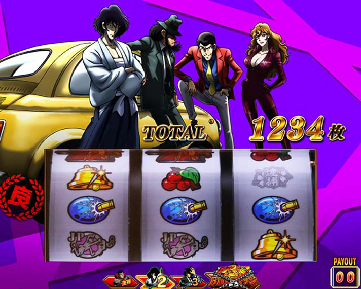 L主役は銭形5 ボーナス終了画面 良スタンプ ルパン一味