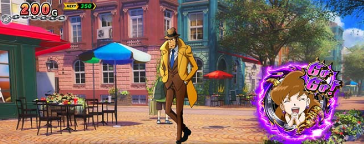 L主役は銭形5　通常時　捜査ポイント0pt到達　キャラアイコン紫　不二子