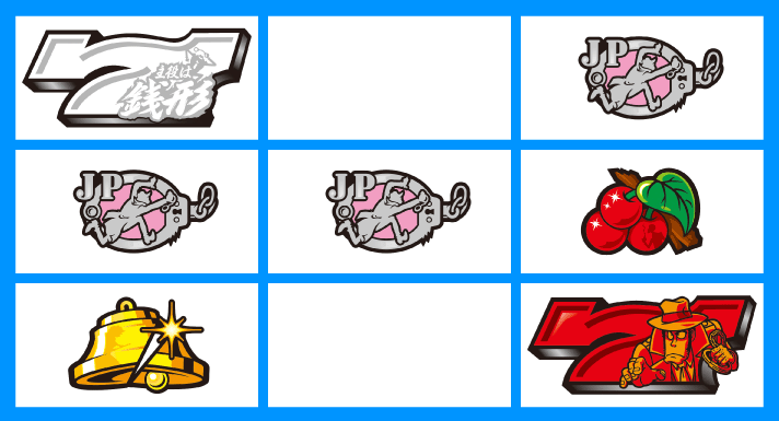 L主役は銭形5　各小役の停止形　デカ目　リリチェ