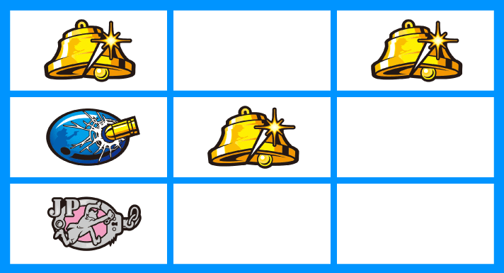 L主役は銭形5　各小役の停止形　デカ目　ベル小V