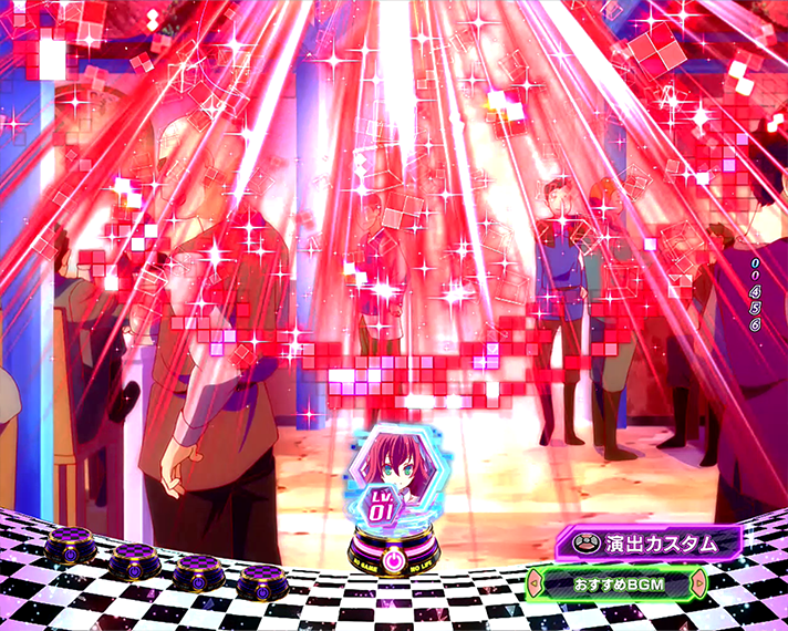 eノーゲーム・ノーライフ 演出情報 リーチ前予告 タイトルウェーブ予告 赤