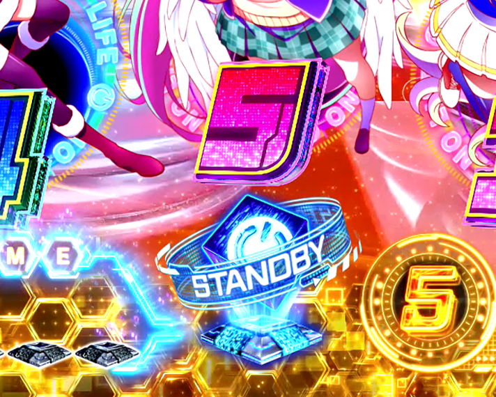 eノーゲーム・ノーライフ 演出情報 下位RUSH・ラッキートリガー中予告/演出 GAME保留先読み予告 点滅×STANDBY