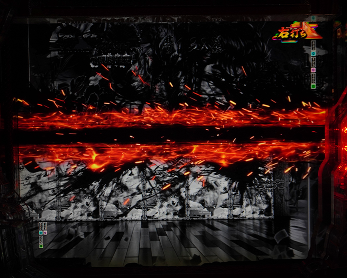 e花e花の慶次～黄金の一撃　(超)秀吉RUSH　リーチ前予告　斬撃予告