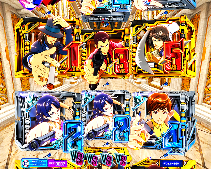 eルパン三世VSキャッツアイ 演出情報 主要予告 リーチ前 ヒーロー出目停止 1・3・5図柄ルパン一味