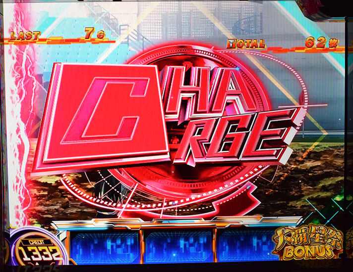 スマスロ とある科学の超電磁砲2　大覇星祭BONUS　チャージ演出　エフェクト　赤