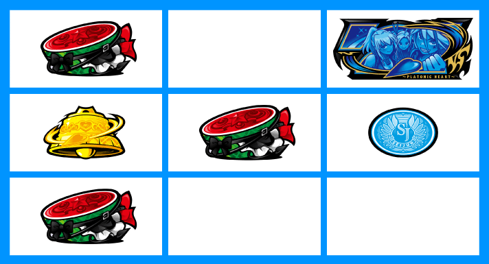 L 絶対衝激Ⅳ 衝撃目 斜めスイカダブルテンパイ 右リール上段青7