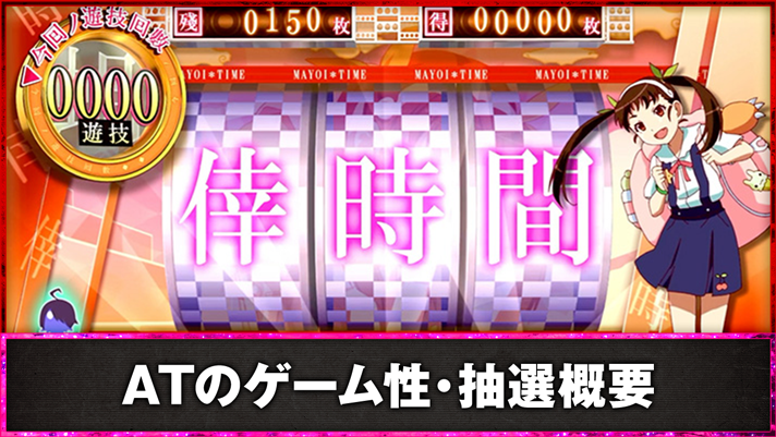 スマスロ 化物語　ATのゲーム性・抽選概要　AT「倖時間」　まよいタイム（八九寺真宵）