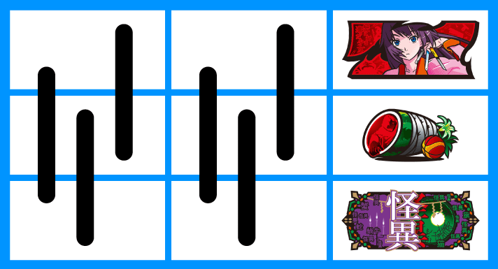 スマスロ 化物語　怪異図柄揃い1確　右リール下段怪異図柄停止