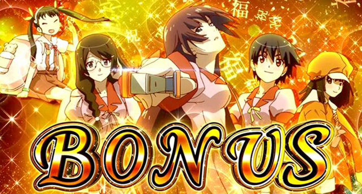 スマスロ 化物語　AT中ボーナス確定画面　ヒロイン（一枚絵）