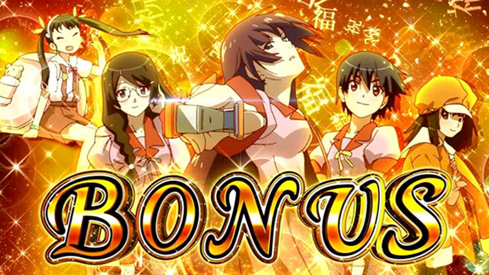 スマスロ 化物語　AT中ボーナス確定画面　ヒロイン（一枚絵）