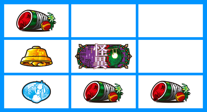 スマスロ 化物語　チャンス目停止形　順押し青7狙い時　左リール上段スイカ+スイカハズレ
