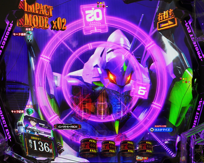 e 新世紀エヴァンゲリオン 〜はじまりの記憶〜　インパクトモード中予告　演出モード別先読み予告信頼度　ターゲットON先読み