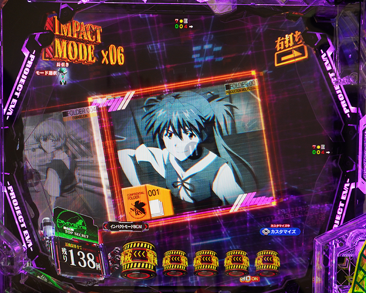 e 新世紀エヴァンゲリオン 〜はじまりの記憶〜　インパクトモード中予告　演出モード別リーチ前予告信頼度　敵探索予告