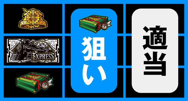 バーニングエクスプレス　通常時の打ち方　停止形②（中段BAR停止時）