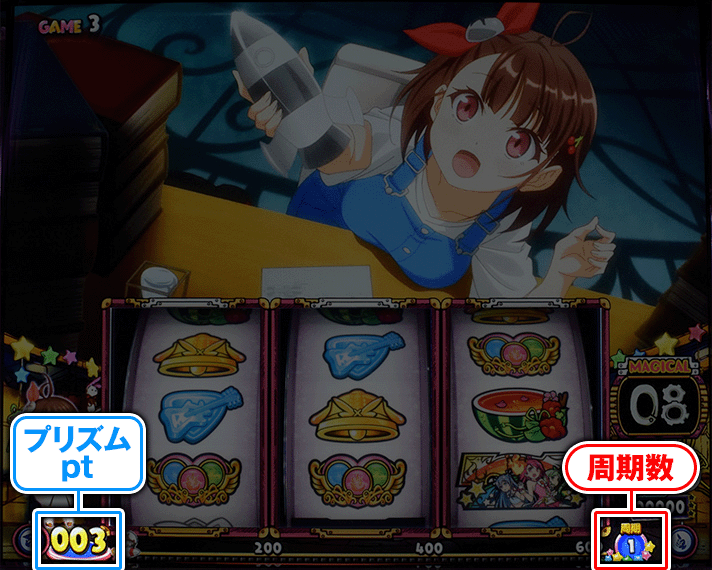 プリズムナナ　通常時の画面　プリズムpt　周期数