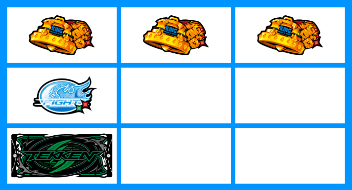 スマスロ鉄拳6　各小役の停止形　ベル　上段揃い